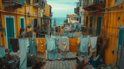 Laundry day in Naples, Italy.