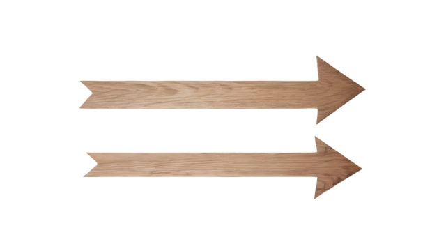 Wooden arrow isolated on transparent background