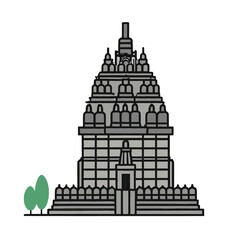 Prambanan Temple in Yogyakarta real vector, East Java Indonesia