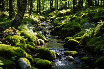 Fototapeta premium stream in the forest.