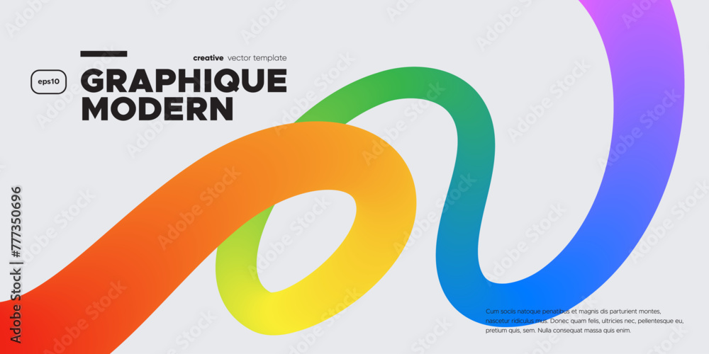 Poster wavy shape with colorful gradient. vector illustration.