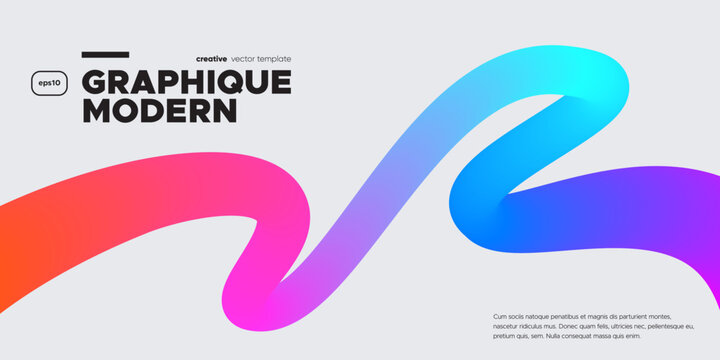 Wavy shape with Colorful Gradient. Vector illustration.