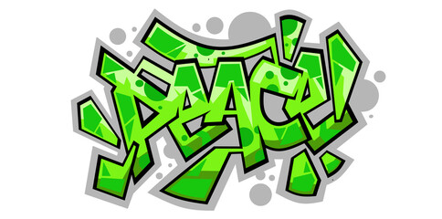 Peace graffiti text illustration