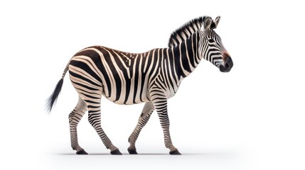 Fototapeta na wymiar zebra pony white background