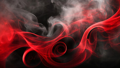 Swirling red smoke vapor fumes background backdrop wallpaper, twisting curling curves and shapes - obrazy, fototapety, plakaty