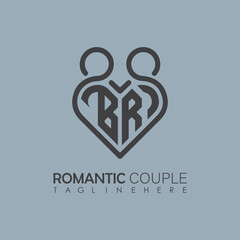 Couple love Heart symbol ALL letter logo icon design template. May be used in medical, dating, Valentines Day and wedding design.