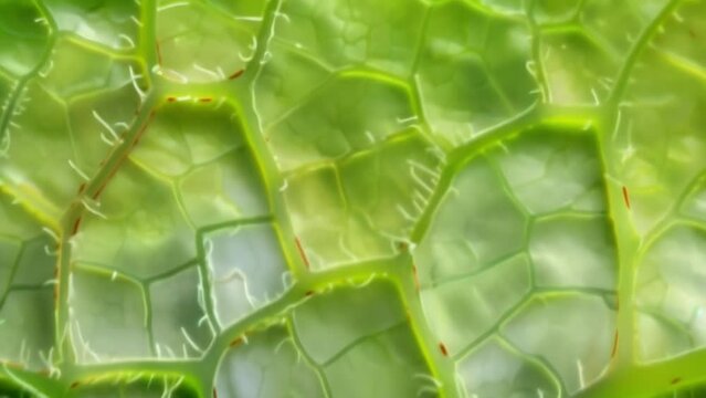 A microscopic view of a wilted leaf with closed and sunken stomata demonstrating the role of stomata in regulating water loss and . AI generation.