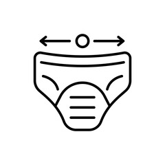 Diaper outline icons, minimalist vector illustration ,simple transparent graphic element .Isolated on white background