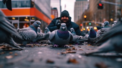 Obraz premium pigeons in the city
