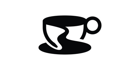 coffee and river logo design, logo design template, symbol, icon, vector, creative idea.