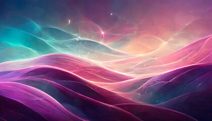 Abstract Mountain range and wave line background pink and orange collumn background with wave on digital art concept.