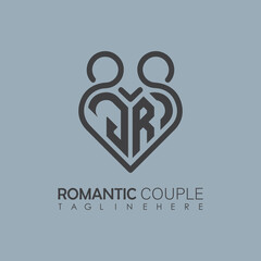 Couple love Heart symbol ALL letter logo icon design template. May be used in medical, dating, Valentines Day and wedding design.