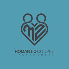 Couple love Heart symbol ALL letter logo icon design template. May be used in medical, dating, Valentines Day and wedding design.