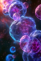 Cosmic Cellular Odyssey Mesmerizing Microscopic Landscapes of the Endocrine Frontier