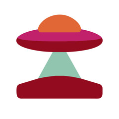 UFO icon element vector graphic sign symbol clipart illustration on a Transparent Background