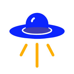 UFO icon element vector graphic sign symbol clipart illustration on a Transparent Background