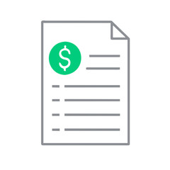 Invoice icon element vector graphic sign symbol clipart illustration on a Transparent Background