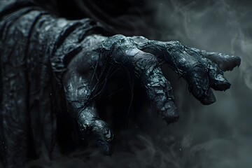 Grasping Shadows A Cinematic of Abyssal Fear in Hyper Detailed Realism - obrazy, fototapety, plakaty