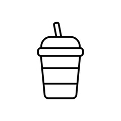 Paper cup outline icons, minimalist vector illustration ,simple transparent graphic element .Isolated on white background