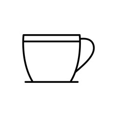 Cup outline icons, minimalist vector illustration ,simple transparent graphic element .Isolated on white background