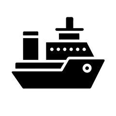 Ship icon vector graphics element silhouette sign symbol illustration on a Transparent Background