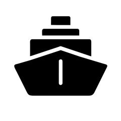 Ship icon vector graphics element silhouette sign symbol illustration on a Transparent Background