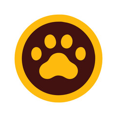 Fototapeta premium Pet Paw icon vector graphics element silhouette sign symbol illustration on a Transparent Background