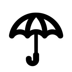 Umbrella icon vector graphics element silhouette sign symbol illustration on a Transparent Background