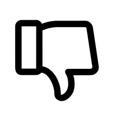 Thumbs down icon vector silhouette drawing dislike Unsatisfied symbol illustration on a Transparent Background