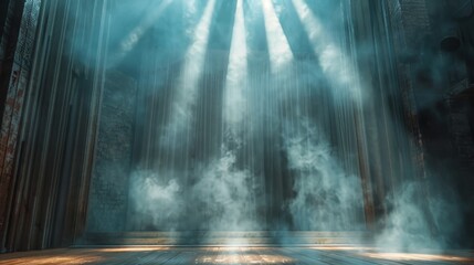 An ethereal underwater scene capturing the serene beauty of sunbeams filtering through the water's surface in a secluded aquatic haven