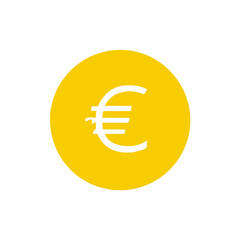European currency Euro icon vector silhouette drawing Money, Coin symbol illustration on a Transparent Background