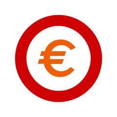 European currency Euro icon vector silhouette drawing Money, Coin symbol illustration on a Transparent Background