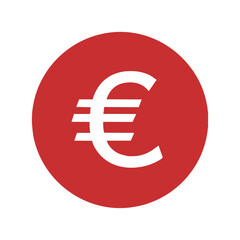 Obraz premium European currency Euro icon vector silhouette drawing Money, Coin symbol illustration on a Transparent Background