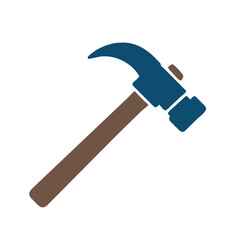 Hammer icon vector silhouette drawing Hammer turns crew tool symbol illustration on a Transparent Background