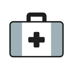 First aid kit icon vector silhouette drawing medical hospital doctor Patient cross safety symbol illustration on a Transparent Background