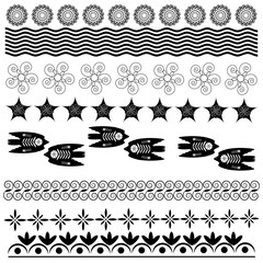 Set of abstract floral ornaments. Vector file.