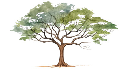 Fototapeta premium Tamarind Tree remove background tree, watercolor, isolated white background