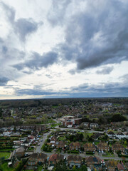 Fototapeta na wymiar Aerial View of Denham Green Town London, Uxbridge, England. United Kingdom. April 3rd, 2024