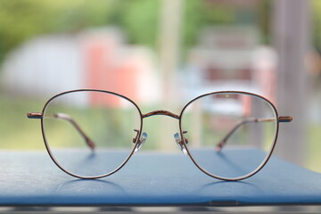 glasses on a table