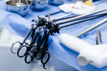 Preparation of sterile instruments for endoscopic surgery. Instruments for gastroscopy and...
