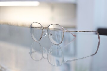 glasses in optical store 