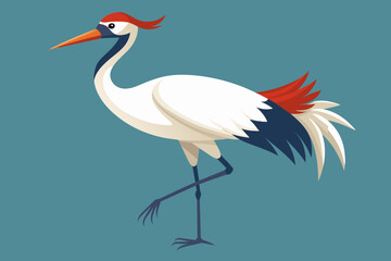 illustration of a white crane