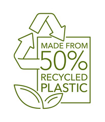 Made from half-recycled plastic - in thin line