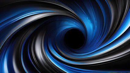 Azure Whirl: Blue Black Watercolor Swirl Background(Generative AI)