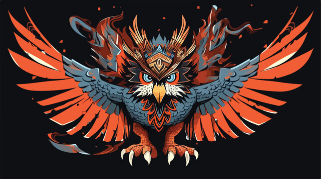 Garuda Pancasila Indonesia vector illustration. 2d