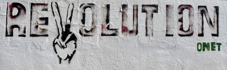 Revolution Graffiti on the Wall 