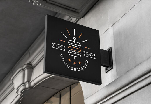 Square Sign Mockup