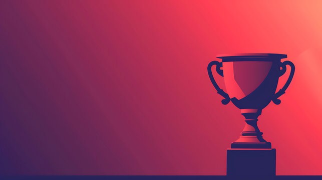 Minimalist Sports Trophy victory plain Background with space for text  with symbol of achievement.  Generative AI.