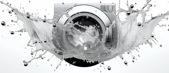 Water splash of the washing machine drum, AI generated