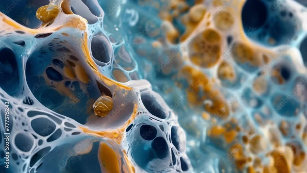 Poster a highresolution image of an animal tissue sample highlighting the specialized cells that make up di